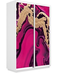 Шкаф 2-х створчатый Экспресс 1200x600x2400, Абстракция розовая/белый снег в Магадане - предосмотр