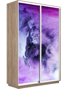 Шкаф 2-створчатый Экспресс 1400x450x2200, Фиолетовый дым/дуб сонома в Магадане
