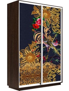 Шкаф 2-створчатый Экспресс 1400x450x2400, Золотой орнамент/венге в Магадане