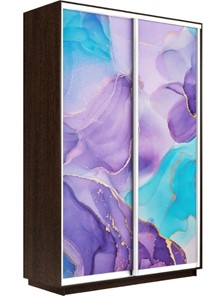 Шкаф 2-х створчатый Экспресс 1400x600x2200, Абстракция фиолетовая/венге в Магадане