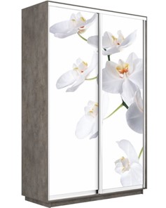 Шкаф-купе Экспресс 1400x600x2200, Орхидея белая/бетон в Магадане