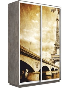 Шкаф 2-х створчатый Экспресс 1400x600x2400, Париж/бетон в Магадане