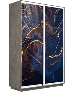 Шкаф 2-дверный Экспресс 1600x450x2400, Абстракция золотая пыль/бетон в Магадане