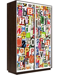 Шкаф 2-х створчатый Экспресс 1600x600x2400, Буквы/венге в Магадане