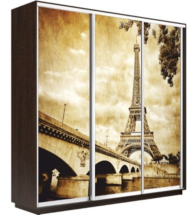 Шкаф 3-х створчатый Экспресс 1800х600х2200, Париж/венге в Магадане - изображение