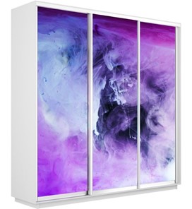 Шкаф 3-створчатый Экспресс 1800х600х2400, Фиолетовый дым/белый снег в Магадане