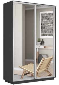 Шкаф 2-х дверный Экспресс (2 зеркала) 1600x450x2200, серый диамант в Магадане - предосмотр