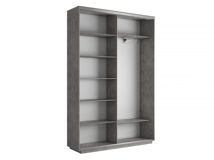 Шкаф 2-х дверный Экспресс (ДСП) 1200х450х2200, бетон в Магадане - изображение 3