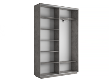 Шкаф 2-дверный Экспресс (ДСП/Зеркало) 1400х450х2400, бетон в Магадане - предосмотр 3