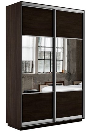 Шкаф 2-дверный Экспресс (Комби) 1200x450x2400, венге в Магадане - изображение