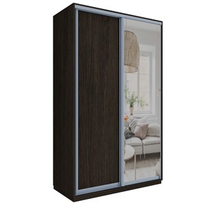 Шкаф 2-дверный Хит (ДСП/Зеркало), 1200x600x2200, венге в Магадане