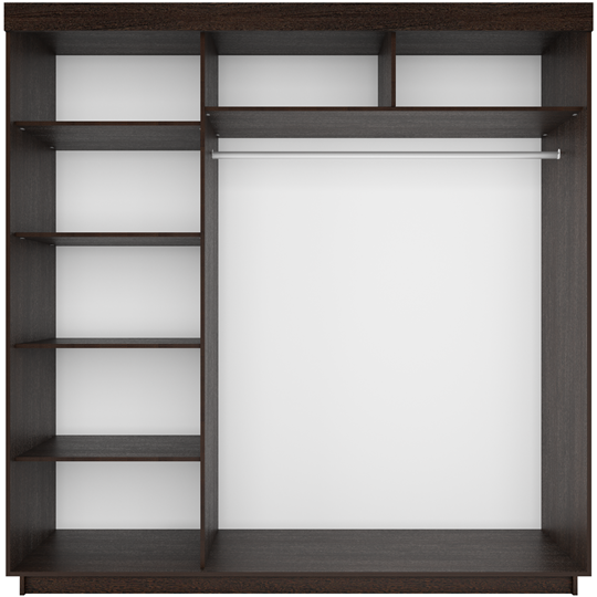 Шкаф 3-х дверный Лайт (2 ДСП/Зеркало) 2100х595х2120, Венге в Магадане - изображение 1