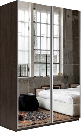 Шкаф 2-дверный Прайм (Зеркало/Зеркало) 1600x570x2300, венге в Магадане - изображение