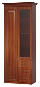 Шкаф со стеклянными дверцами Гармония-4, МЦН комбинированный в Магадане - предосмотр