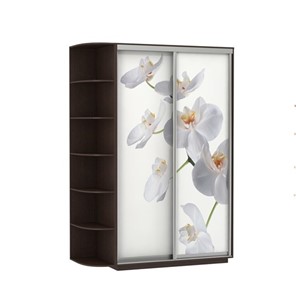 Шкаф Экспресс 1500x600x2400, со стеллажом, Орхидея белая/венге в Магадане