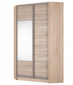 Угловой шкаф Аларти (YA-230х1250(602) (2) Вар. 5; двери D3+D4), с зеркалом в Магадане - предосмотр
