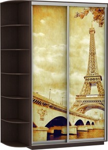 Шкаф Хит, 1500x600x2200, фотопечать, со стеллажом, париж, венге в Магадане - предосмотр