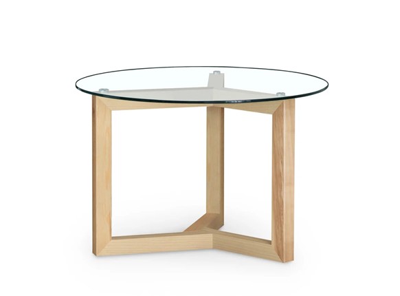 Круглый стол Оникс-8, Натуральный массив/Прозрачное стекло в Магадане - изображение