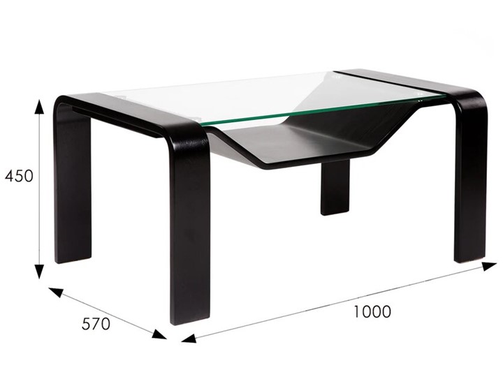 Стеклянный столик Гурон 1 (венге структура) в Магадане - изображение 2