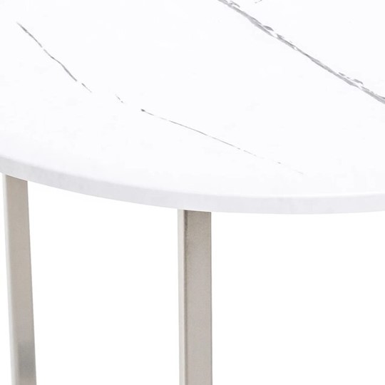 Столик Альбано (Серебристый/Белый мрамор) в Магадане - изображение 5