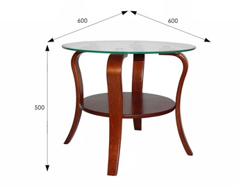 Круглый стол Аннет (вишня-стекло прозрачное) в Магадане - предосмотр 1
