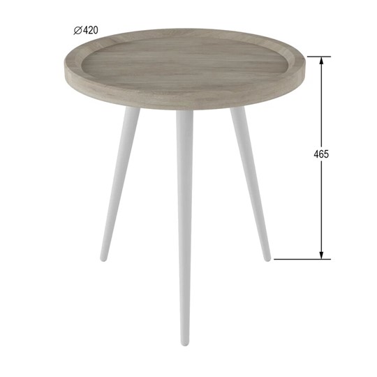 Круглый столик Батл (дуб санремо-белый) в Магадане - изображение 5