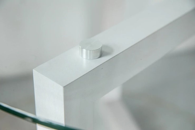 Круглый стол Оникс-8, Выбеленный дуб/Прозрачное стекло в Магадане - изображение 3