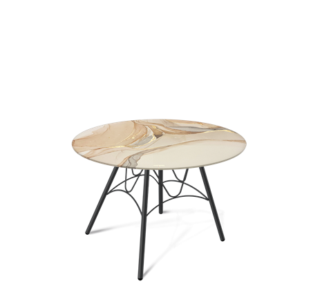 Круглый столик SHT-S100 / SHT-TT32 60 стекло/МДФ (дымчатый топаз/черный муар) в Магадане - изображение