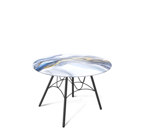 Круглый столик SHT-S100 / SHT-TT32 60 стекло/МДФ (млечный путь/черный муар) в Магадане - изображение