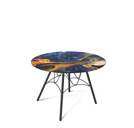 Журнальный стол SHT-S100 / SHT-TT32 60 стекло/МДФ (синий сапфир/черный муар) в Магадане - изображение