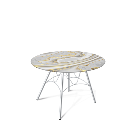 Стол круглый SHT-S100 / SHT-TT32 60 стекло/МДФ (золотистый пепел/хром лак) в Магадане - изображение