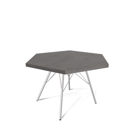 Круглый столик SHT-S37 / SHT-ТT20 70 ЛДСП (бетон чикаго темно-серый/хром лак) в Магадане - изображение