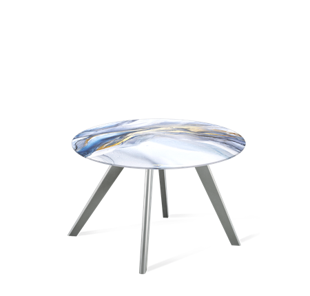 Круглый столик SHT-S39 / SHT-TT32 60 стекло/МДФ (млечный путь/серый) в Магадане - изображение