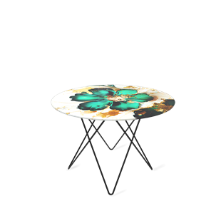Круглый столик SHT-TU37 / SHT-TT32 60 стекло/МДФ (малахитово зеленый/черный муар) в Магадане - предосмотр
