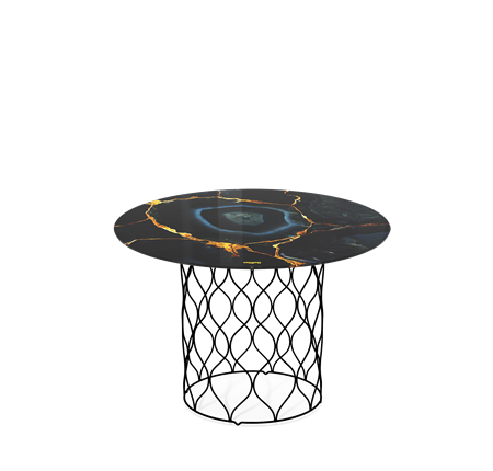 Столик SHT-TU49 / SHT-TT32 60 стекло/МДФ (титановый кварц/черный муар) в Магадане - изображение