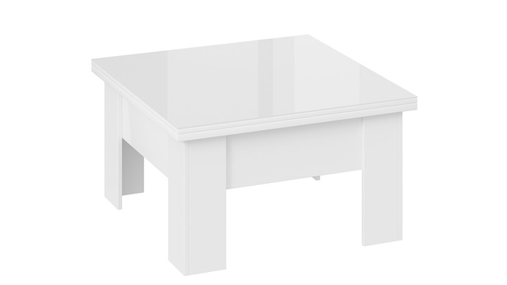 Журнальный квадратный стол Glance тип 1 (Белый/Стекло белый глянец) в Магадане - изображение 2