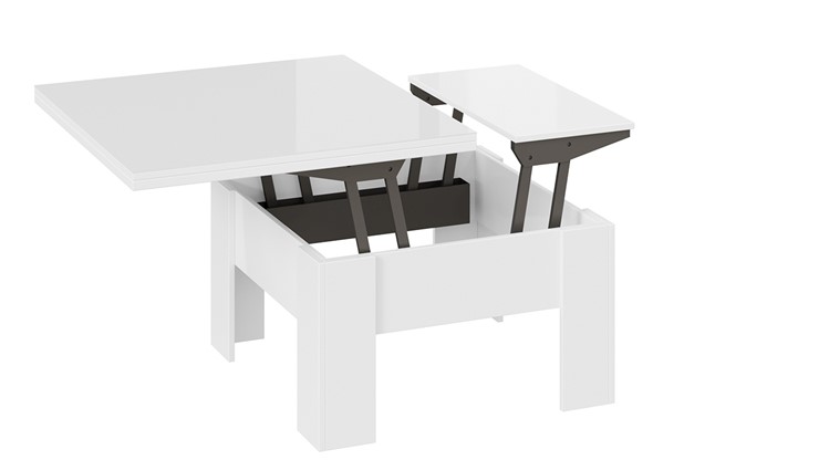 Журнальный квадратный стол Glance тип 1 (Белый/Стекло белый глянец) в Магадане - изображение 3