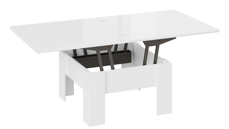 Журнальный квадратный стол Glance тип 1 (Белый/Стекло белый глянец) в Магадане - изображение 4