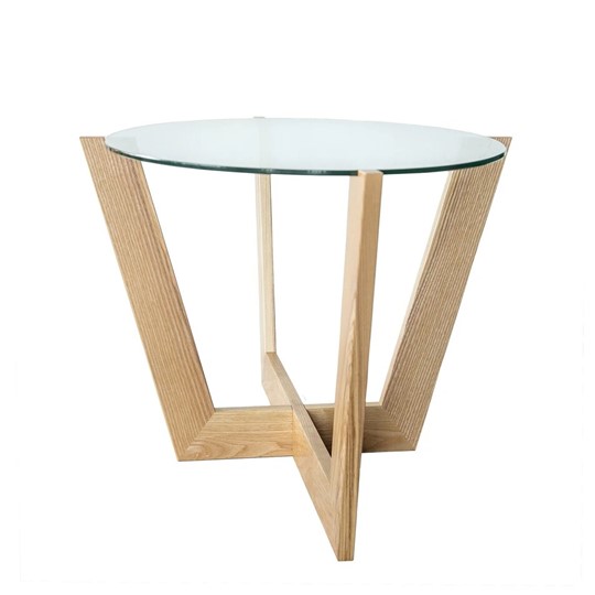 Овальный столик Оникс-6, Натуральный массив/Прозрачное стекло в Магадане - изображение 6
