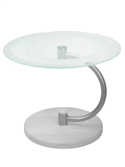 Стеклянный столик Дуэт 13Н (металлик-дуб дымчатый-прозр) в Магадане - изображение 1