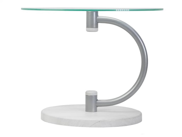 Стеклянный столик Дуэт 13Н (металлик-дуб дымчатый-прозр) в Магадане - изображение 2