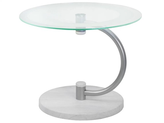 Стеклянный столик Дуэт 13Н (металлик-дуб дымчатый-прозр) в Магадане - изображение