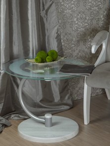 Стеклянный столик Дуэт 13Н (металлик-дуб дымчатый-прозр) в Магадане - предосмотр 6