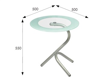 Стеклянный столик Дуэт 5 (металлик-прозрачное) в Магадане - предосмотр 3