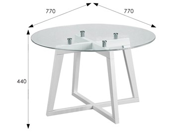 Стеклянный столик Рилле-445 (белый) в Магадане - предосмотр 4