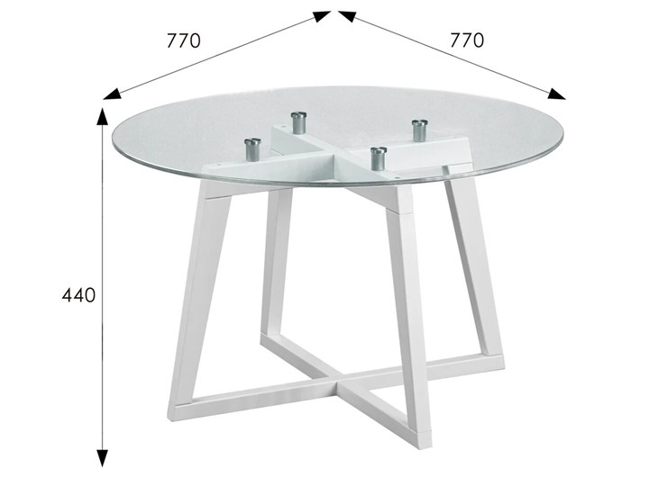 Стеклянный столик Рилле-445 (белый) в Магадане - изображение 4