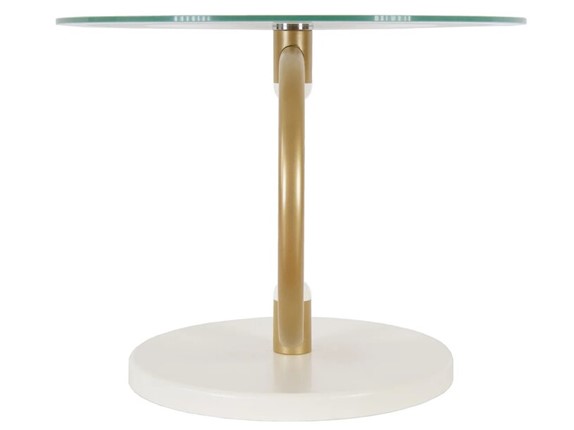Стеклянный стол Дуэт 13Н (золото-слоновая кость-прозрачное) в Магадане - изображение