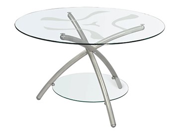 Стеклянный столик Дуэт 3 (металлик-прозрачное) в Магадане