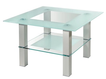 Стеклянный столик Кристалл 1 (алюминий-прозрачное) в Магадане - предосмотр