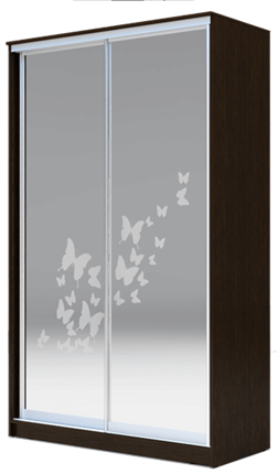 Шкаф 2300х1682х420 два зеркала, "Бабочки" ХИТ 23-4-17-66-05 Венге Аруба в Магадане - изображение